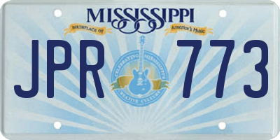 MS license plate JPR773