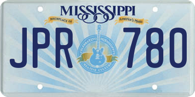 MS license plate JPR780