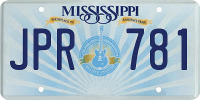 MS license plate JPR781