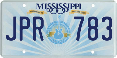 MS license plate JPR783