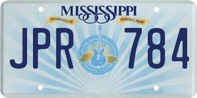 MS license plate JPR784