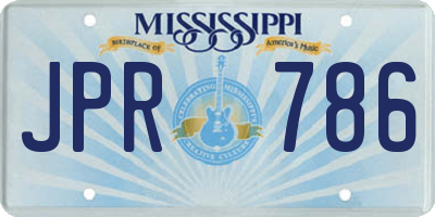 MS license plate JPR786