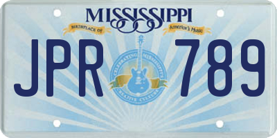 MS license plate JPR789
