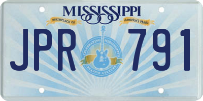 MS license plate JPR791