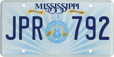 MS license plate JPR792