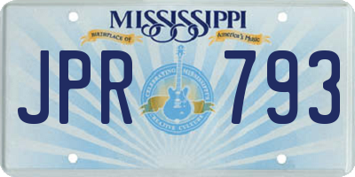 MS license plate JPR793