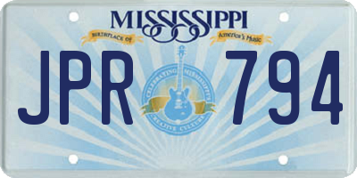 MS license plate JPR794