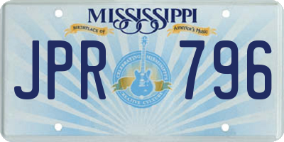 MS license plate JPR796