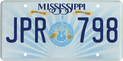 MS license plate JPR798