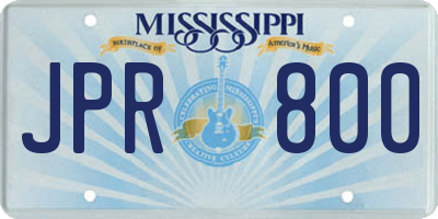 MS license plate JPR800