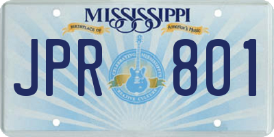 MS license plate JPR801
