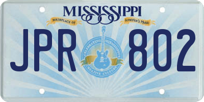 MS license plate JPR802