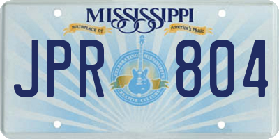 MS license plate JPR804