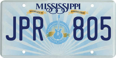 MS license plate JPR805