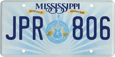 MS license plate JPR806