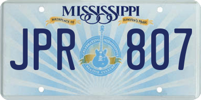 MS license plate JPR807