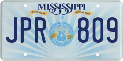 MS license plate JPR809