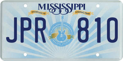 MS license plate JPR810
