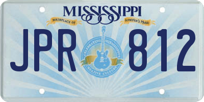 MS license plate JPR812