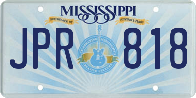 MS license plate JPR818