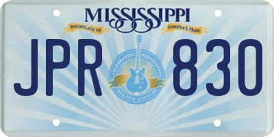 MS license plate JPR830