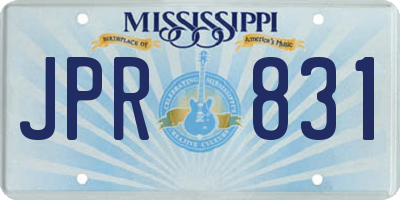 MS license plate JPR831