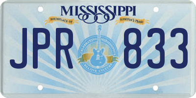 MS license plate JPR833