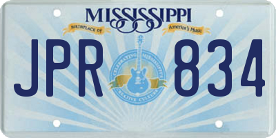 MS license plate JPR834