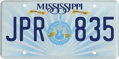 MS license plate JPR835