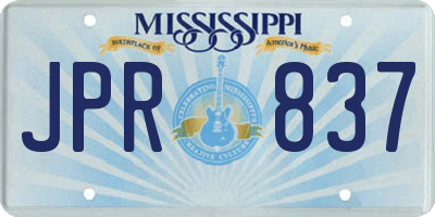 MS license plate JPR837