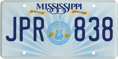 MS license plate JPR838