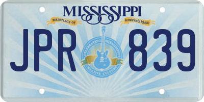 MS license plate JPR839
