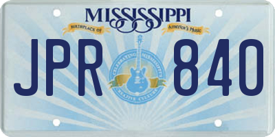 MS license plate JPR840