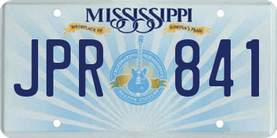 MS license plate JPR841
