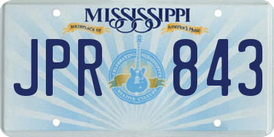 MS license plate JPR843