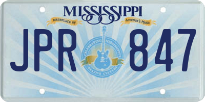 MS license plate JPR847
