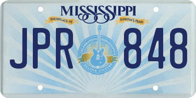MS license plate JPR848
