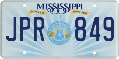 MS license plate JPR849