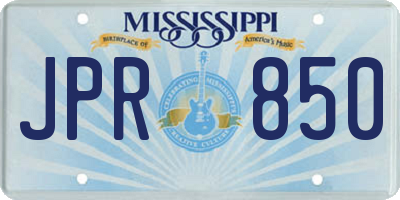 MS license plate JPR850
