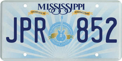MS license plate JPR852