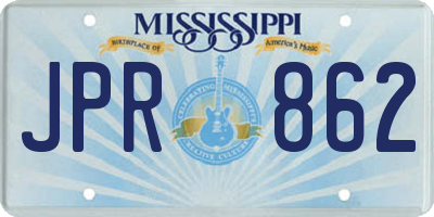 MS license plate JPR862