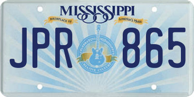 MS license plate JPR865