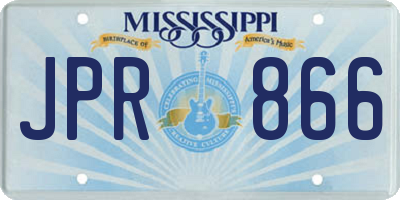 MS license plate JPR866