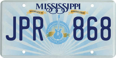 MS license plate JPR868