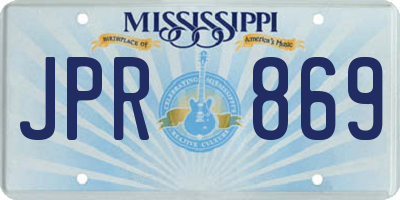 MS license plate JPR869