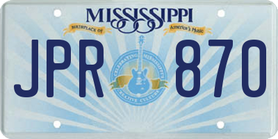 MS license plate JPR870