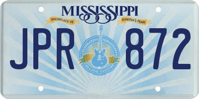 MS license plate JPR872