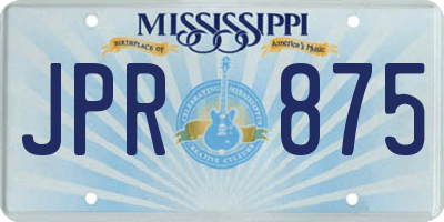 MS license plate JPR875