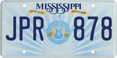 MS license plate JPR878