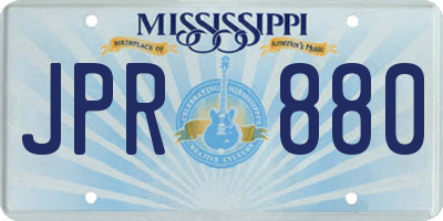 MS license plate JPR880